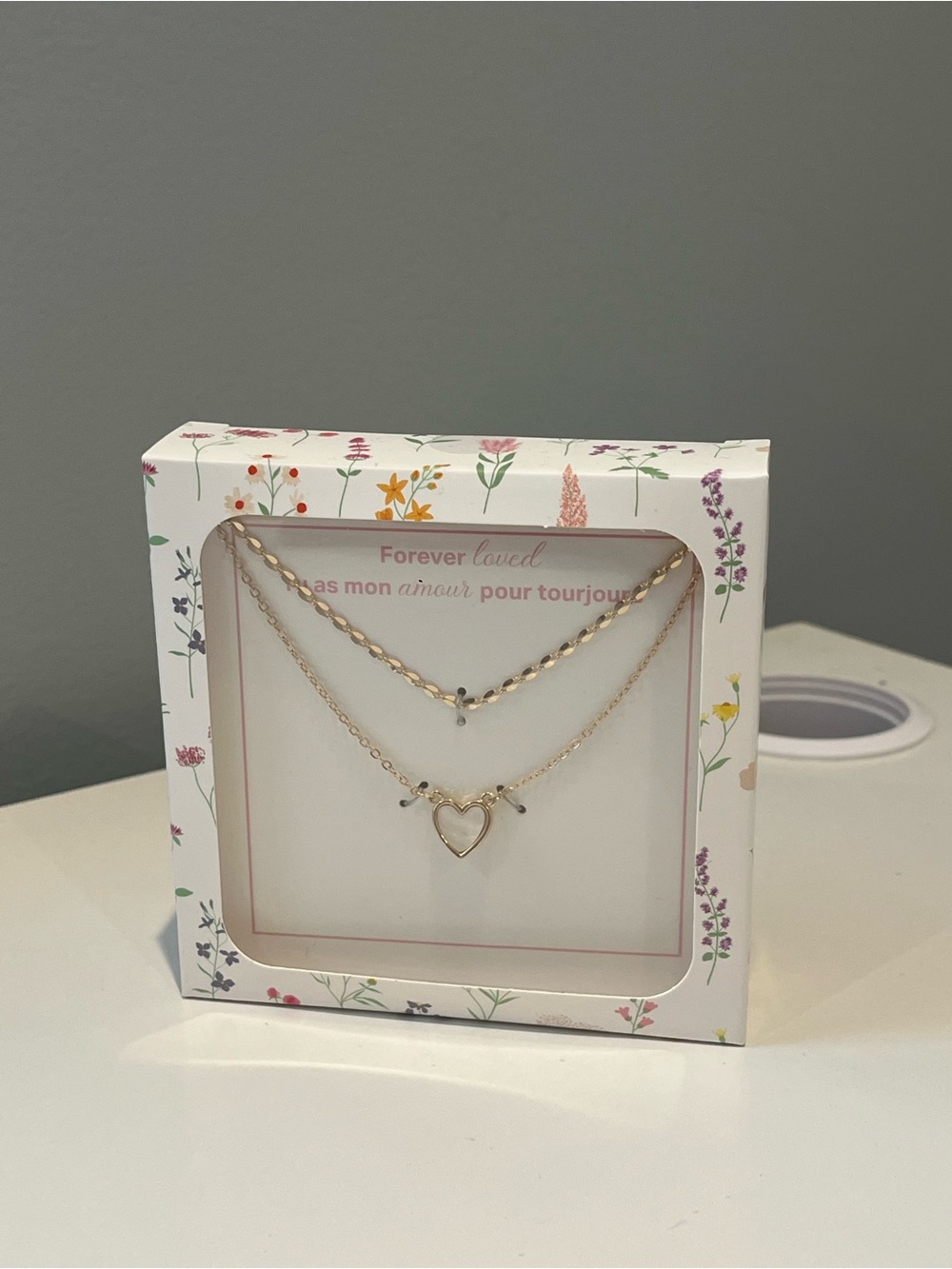 clean girl necklace | heart pendant double layered chain